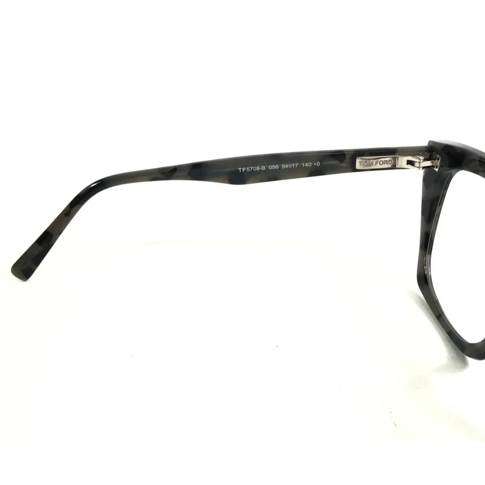 Tom Ford Eyeglasses Frames TF5709-B 056 Shiny Dark Gray Havana Cat Eye 54-17-140
